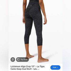 Lululemon Align Crop 21” - ale Tigre Camo Deep Coal Multi